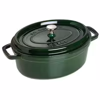 STAUB | Cocotte Oval Enamelled Cast Iron Casserole Dish – 290 mm Oval – Basil Green