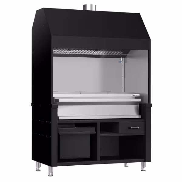 Charcoal Grill - 1360mm - 3 grill grates - Black