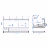 Serve Over Counter - 1955x910mm - double glazing - black front - LED lighting - capacity 254 litres