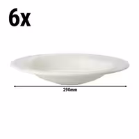(6 pcs) LUX | Deep Plate - Porcelain - Ø290mm - Ivory