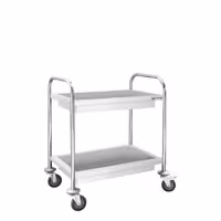 Catering Trolley - Commercial Service & Clearing Trolley - 750x400mm - 2 Tier - with quiet castors