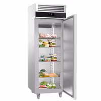 Commercial Upright Fridge Stainless steel PREMIUM - GN 2/1 - 700L - with 1 door - On castors - For UK