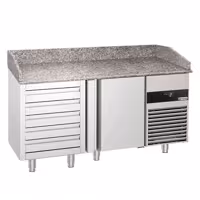 Stół chłodniczy do pizzy PREMIUM – 1550 x 800 mm – z 1 drzwiami i 5 szufladami