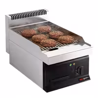 Plancha eléctrica Fry top - 8,0 kW - Ranurado - Superficie de cocción: 395x535mm