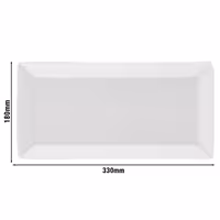 (12 adet) MAYA Sunum Tabağı - Dikdörtgen - Porselen - 330x180mm - Beyaz