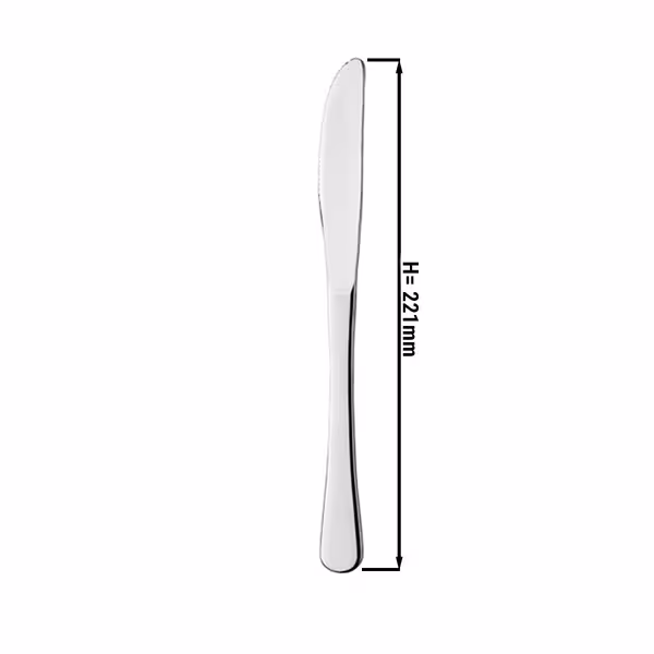 (12 pcs) Table knife - Mila - 18/10 stainless steel - 221mm - Mirror