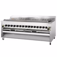 Commercial Gas Chargrill - for Adana & Shish Kebabs - 30 Auto-Rotating Skewers - 43kW - Freestanding - 1005mm Deep - 15 Burners