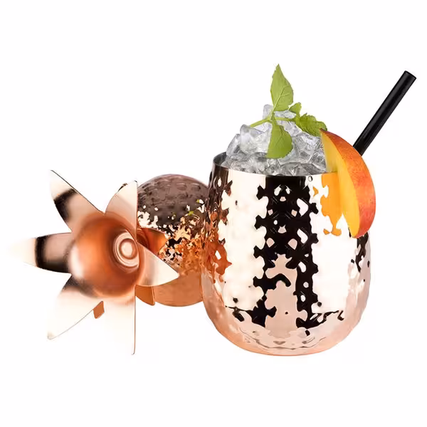 (6 adet) Karıştırma Kabı PINEAPPLE - 500ml - Bakır - Kapak