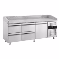 Stół chłodniczy do pizzy ECO – 2000 x 800 mm – z 1 drzwiami i 4 szufladami