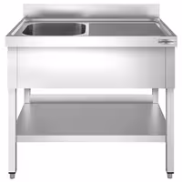 Sudoper PREMIUM - 1200x600 mm - s donjom policom - s 1 koritom - korito lijevo - inox