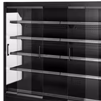 Commercial multideck display fridge - 1940mm - 893L - with 4 sliding glass doors & 4 shelves - Black