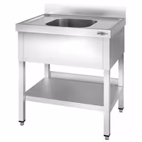 Sudoper PREMIUM - 800x600 mm - s donjom policom - s 1 koritom - korito sredina - inox