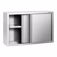 خزانة حائط ستانلس ستيل PREMIUM - 1200x400mm - مع باب انزلاقي - ارتفاع 800 mm