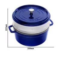 STAUB | Cocotte with Steamer Insert – Ø 260 mm – Dark Blue