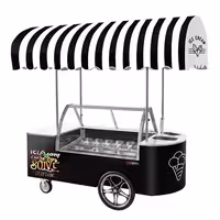 Ice Cream Cart - 2146mm - with sink - for 9 x 5 litres Napoli pans