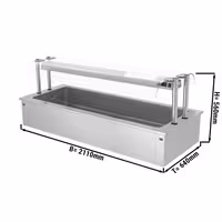 Cuba de gelo de encastrar - 2110mm - 6x GN 1/1 - 250L - com resguardo de vidro