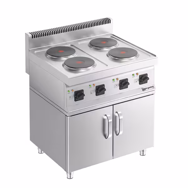 Električni štednjak - Linija 700 - 800x700x1000 mm - 9,2 kW - 4 ploče - samostojeći - zatvoreni ormarić s 2 vratima