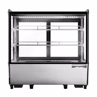 Countertop display fridge - 120L - 702mm - Double glazing - with 2 adjustable shelves - rear sliding glass doors