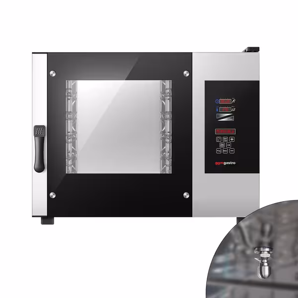 Commercial Electric Bakery Combi Oven - Digital Controls - 4x EN 600x400 - incl. Core temperature probe, HACCP monitoring, USB, Condensate drip tray