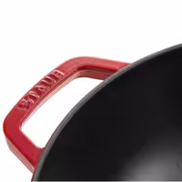 STAUB | SPECIALITIES - Cam kapaklı Wok - Ø 300mm - Dökme demir - Kiraz Kırmızısı
