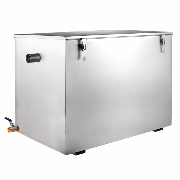 Profesionalni separator masti - 132 l - do 200 obroka/dan - sukladno EN 1825 - inox - s kuglastim ventilom