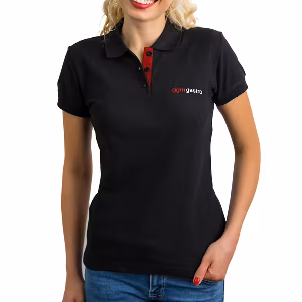(5 pcs) Women’s Cotton Polo Shirt - Black - Size: L
