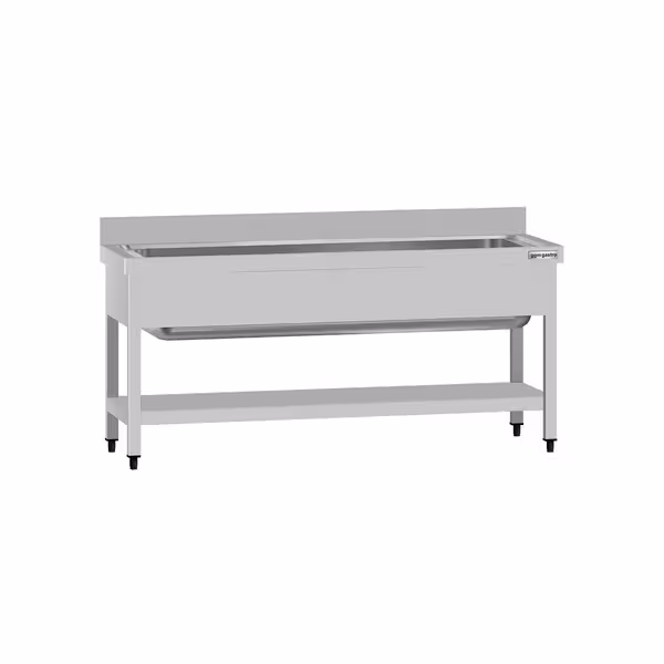 طاولة غسيل الأواني ECO - 1600x600mm - مع أرضية سفلية - مع حوض واحد