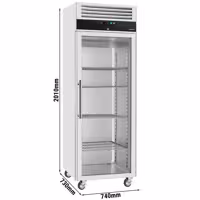 Szafa chłodnicza ECO – stal nierdzewna – 600 L – z 1 drzwiami szklanymi