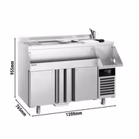 Stół chłodniczy barowy do koktajli i napojów – 1200 mm – 150 L – z 2 drzwiami i gniazdem 230 V