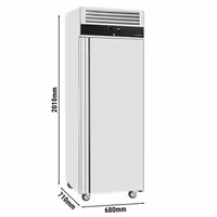 RST-kylmäkaappi ECO - 680 mm - 400 l - -2…+8 °C - mitat 1 ovi - digitaalinen termostaatti, automaattinen sulatus, kiertoilmajäähdytys, R290, lukittava, 4 pyörää