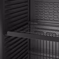 Commercial Beverage Display Fridge with Illuminated Canopy - 595mm - 345 Litres - with 1 hinged glass door - LED lighting - digital controller with temperature display - Black - Temperature range 2 to 10 °C