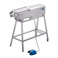 Automatska horizontalna punilica za kobasice - 30 l - 560 W - inox - uključuje nožnu pedalu i 3 nastavaka za punjenje
