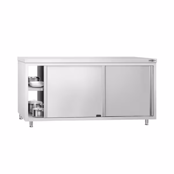 خزانة عمل ستانلس ستيل KOPENHAGEN PREMIUM - 1800x600mm - فتحة تمرير