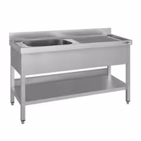 Sudoper ECO - 1400x600 mm - s donjom policom - s 1 koritom - korito lijevo