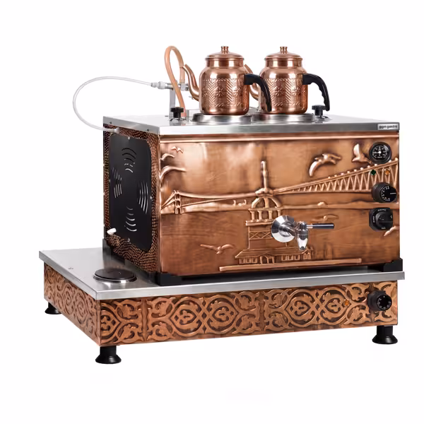 Bakır Çay Kazanı - 720mm - 22 litre - Elektrikli - 2,5 kW