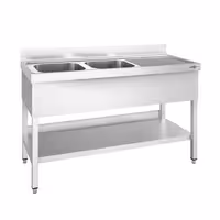 Sudoper PREMIUM - 1400x700 mm - s donjom policom - s 2 koritima - korita lijevo - inox