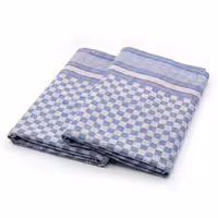 (10 unid) Panos de cozinha em Algodão - lavável a 95°C; resistente ao cloro; secagem em máquina - 50x100cm - Azul aos quadrados