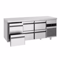 Rashladni pult PREMIUM - 1865x700 mm - 474 l - Ventilirano hlađenje - s 6 ladica