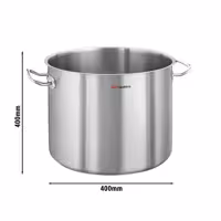Garnek wysoki Jumbo – stal nierdzewna – Ø 400 mm – wysokość: 400 mm – 50 L – nadaje się do indukcji