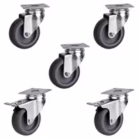 (5 pz) Set di ruote per tavoli e armadi frigoriferi - compatibile con BGKF, BKTF, BLF, GTF, KSF, KTF, KUF, POF, TF, TKSF e ZTSF