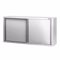 خزانة حائط ستانلس ستيل PREMIUM - 1600x400mm - مع باب انزلاقي - ارتفاع 800 mm