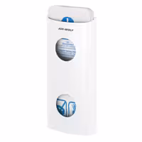 AIR-WOLF | Wall-Mounted Sanitary Bag Dispenser – White - Stainless Steel - 25 Bag Capacity