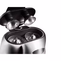 Commercial Electric Citrus Juicer - 570W - 14.5kg - with press arm, dishwasher-safe parts, dual cones, 1300/1600rpm - Silver (Double)