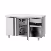Rashladni pult PREMIUM - 1400x700 mm - 281 l - Bijela - Ventilirano hlađenje - s 2 vrata - uklj. Ploča za rezanje Bijela