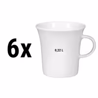 (6 adet) SELTMANN WEIDEN | Kafeterya Fincanı Kadeh - 0,22 Litre - Beyaz/Sade