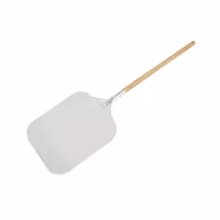 Pravokutna lopata za pizzu - anodizirani aluminij - 305x355 mm - ručka drvena