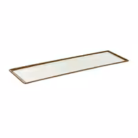 (6 pcs) GN 2/4 Gastronorm Tray - STONE ART - Melamine - 530x162mm - Height: 15mm - Brown/White
