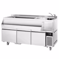 Stół chłodniczy barowy do koktajli i napojów – 1600 mm – 235 L – z 3 szufladami i gniazdem 230 V