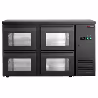 Chłodziarka barowa – 1460 mm – 226 L – z 4 szufladami szklanymi i oświetleniem LED RGB