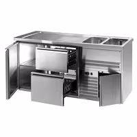 Direct Draw Beer Dispenser / Kegerator PREMIUM – 1-Door – Right 2-Sink – 1950×700 mm – 2 Cooled Drawers